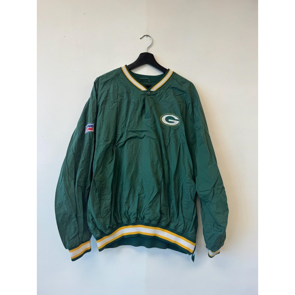 Vintage Green Bay Packers Jacket Mens XL Green NFL Football Pullover Starter 90s